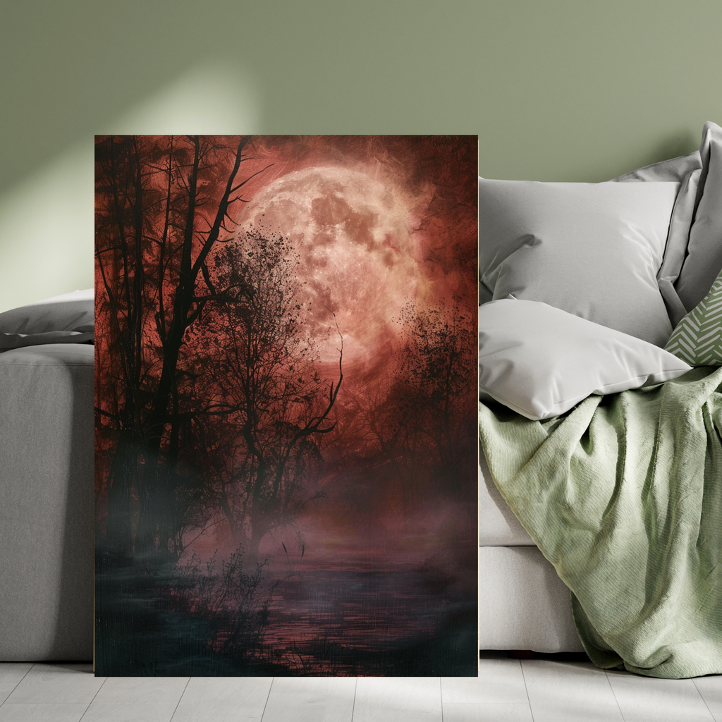 Blood Moon Over the Lake